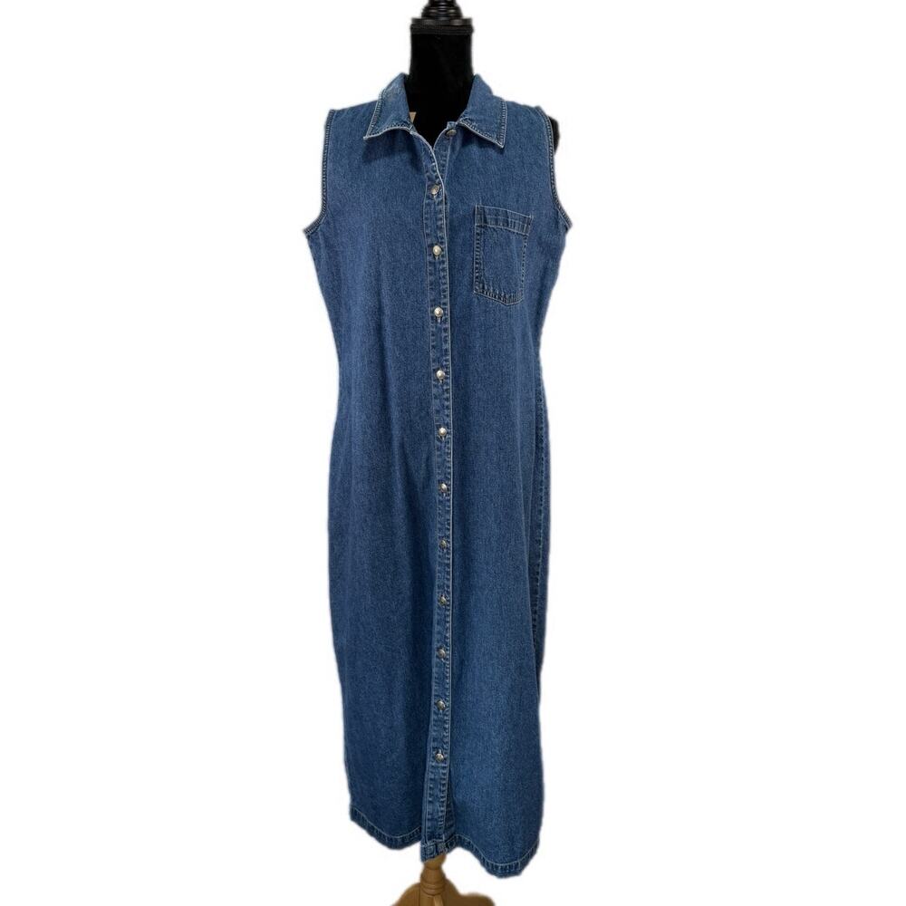 Woolrich Sleeveless Denim Shirt Dress - Women's Size L